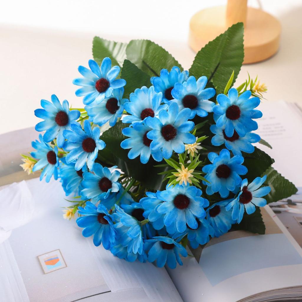 Fresh Purple Artificial Daisy Arrangement, Fake Flowers for Home Table Decor