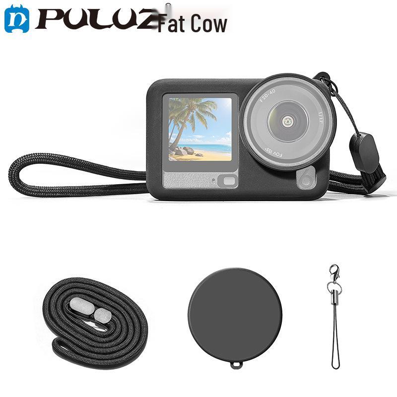 PULUZ Silicone Protective Case with Hand Lanyard for DJI Osmo Action 6 Camera чёрный