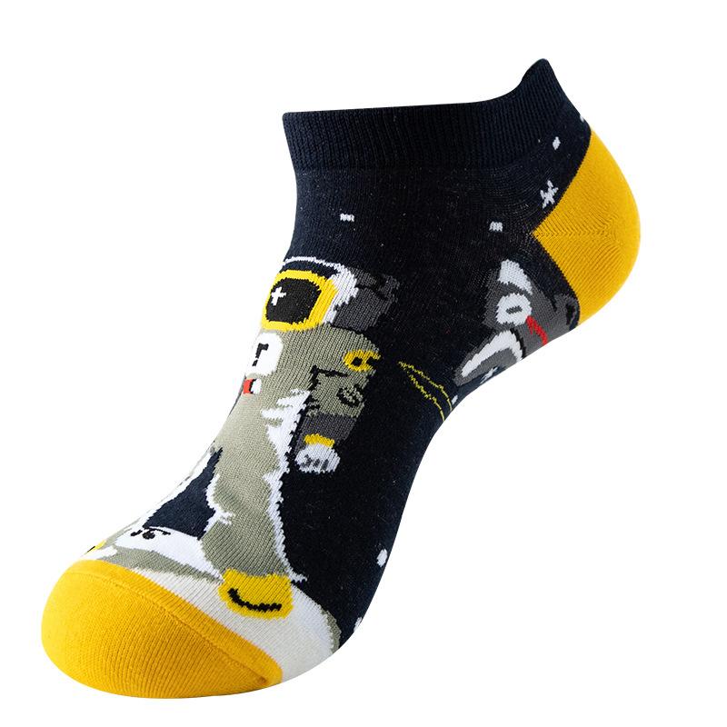 40 Style Fashion Colorful Short Socks Men Cotton Novelty Oil Painting Animals Food Avocado Casual Funny Ankle Sox