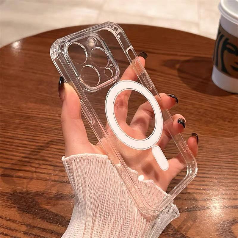 

Подходит для iPhone 15 Прозрачный акриловый чехол для телефона с магнитной адсорбцией Apple 14 Полностью закрывающий чехол Magsafe iPhone 15Plus