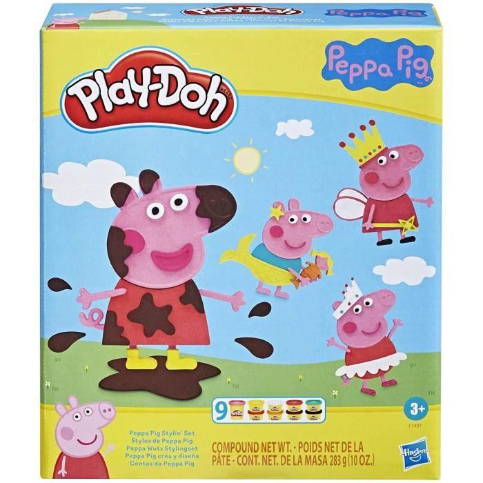 PLAY-DOH - Styles of Peppa Pig with 9 Pots of Non-toxic Modeling Clay - 11 Accessories - Toy for Children - from 3 Years Old - Heroes