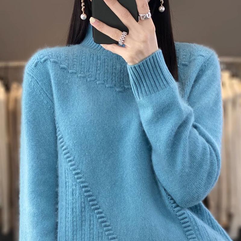 2023 Early Autumn Women's Thickened Half Turtleneck Fashion Sweater