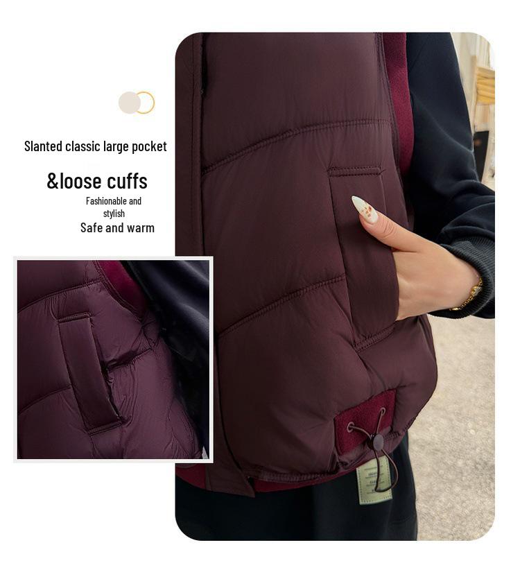 Women's Cotton Stand Collar Vest - 2026 Autumn/Winter Short Loose Fashion Gilet