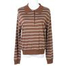 Korean-Style Striped Polo: 2024 Autumn Casual & Versatile Long Sleeve Knitwear