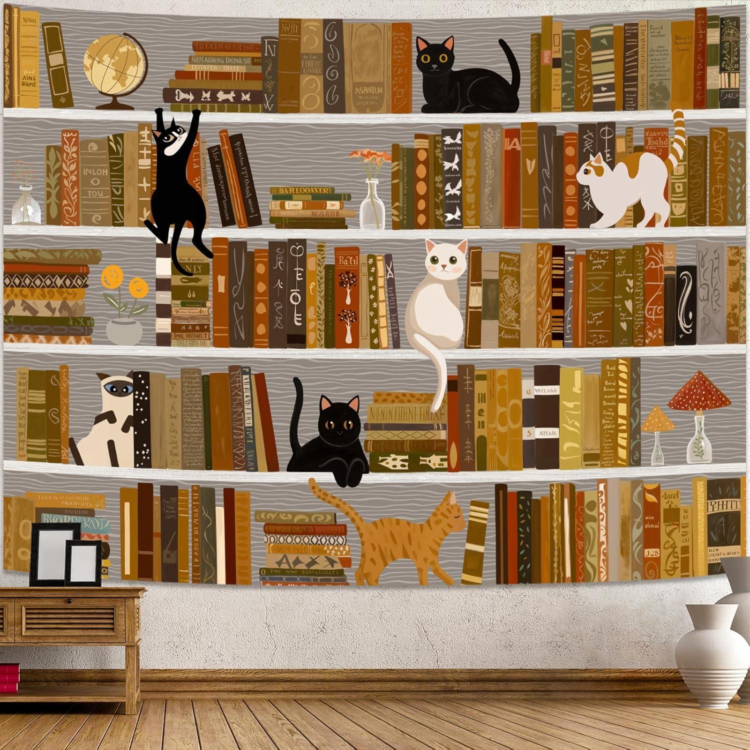 Accnicc Cat Black and White Tapestry Bookshelf 75x100 чёрный