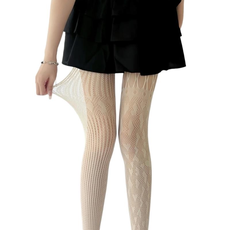 Women Lace Patterned Fishnet Tights High Waist Fishnets Leggings Net Stockings Pantyhose Thigh High Stockings Hosiery