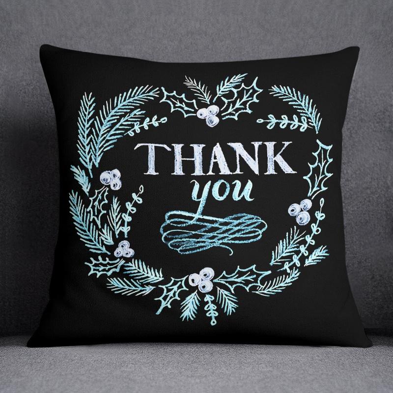 Cool Black Wind Black Bottom Flower Series Pillow Decorative Pillow Bedroom Sofa Car Cushion Cover Pillowcase