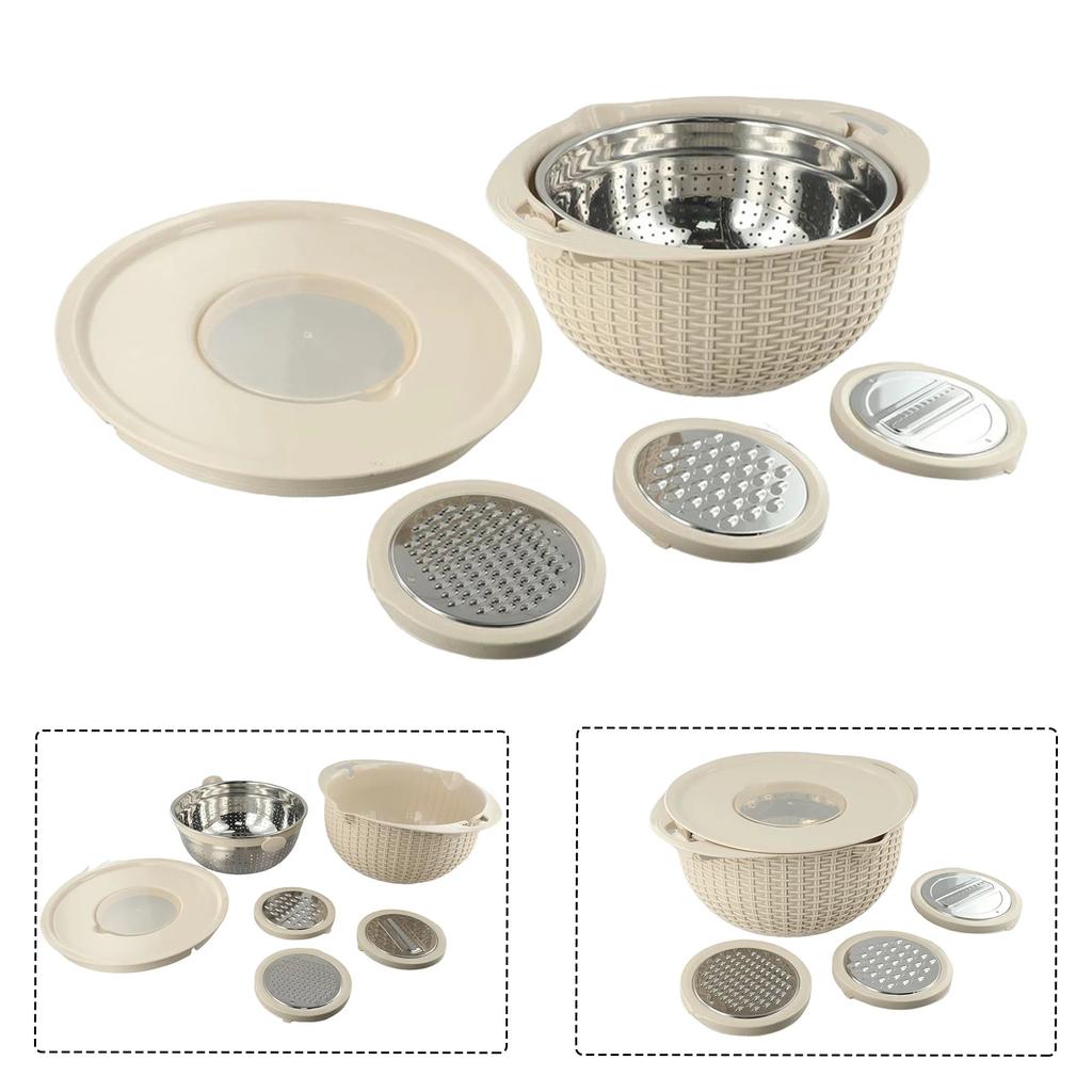Kitchen Colander 4 In 1 Colander Cooking Accessories With Mixing Bowl Set 360° ROTATION & DRAINING Kitchen Tools