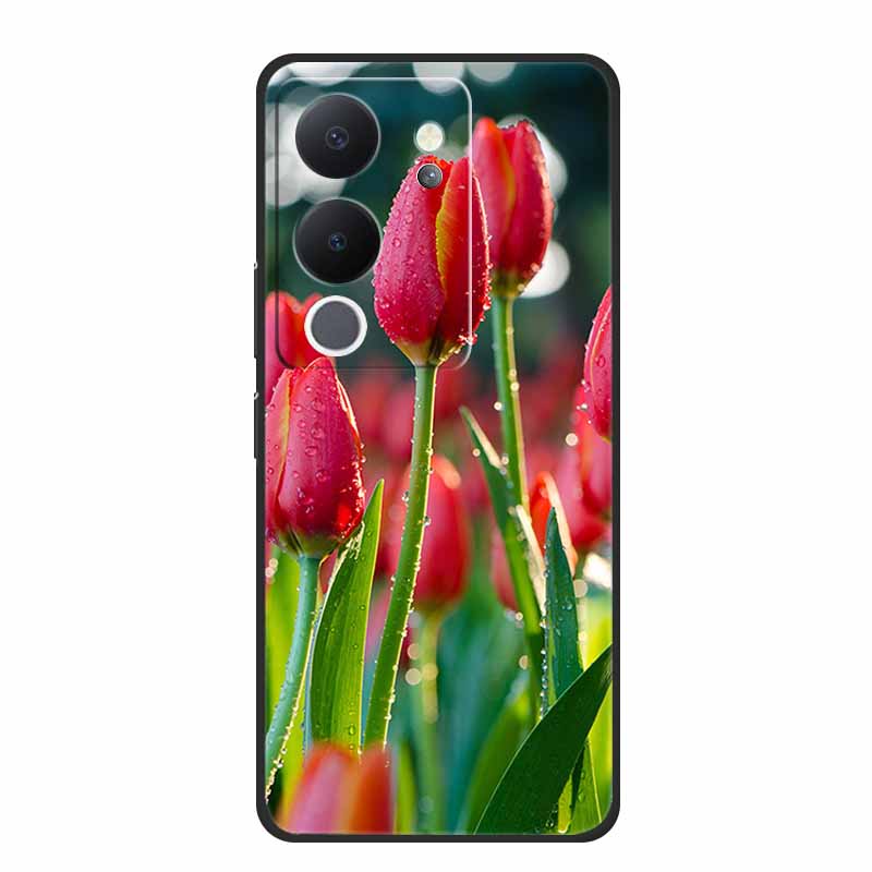 6.67" For Vivo V30 Lite Case Black Silicone Soft Phone Cases For Vivo V30 Lite Back Cover Case V 30 Lite Funda Coque Shell Capas