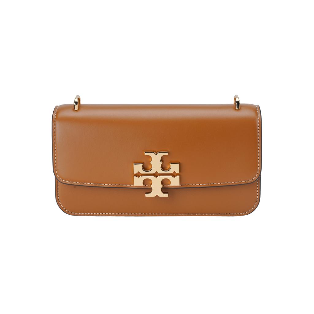 Tory Burch Eleanor Metal Logo Magnetic Snap Flap Rectangular Bag Women Shoulder Bag Brown 158734-200