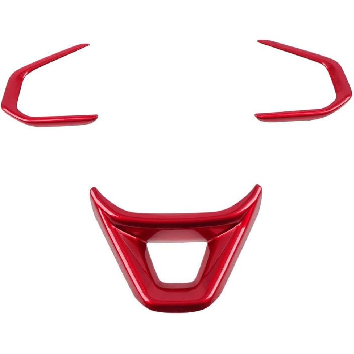 2023 2024 for Chevrolet Trax Steering Wheel Decorative Cover Trim ABS Red Interior Car Accessories 3pcs