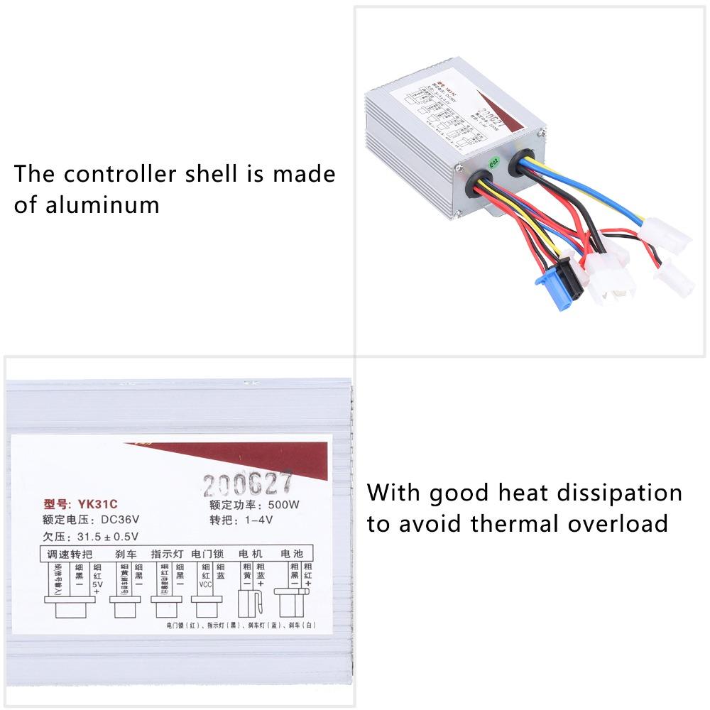 36V 500W Brushed Speed Controller with Throttle Grip Motor Controller  Electric Bicycle