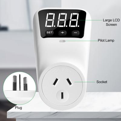 HLP02 Digitale automatische Spannungsschutzsteckdose 230 V 16 A LCD-Display Überspannungsschutzsteckdose