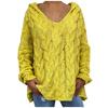 Women Fashion Loose Large Size Solid Color Hood Long Sleeves Sweater Tops