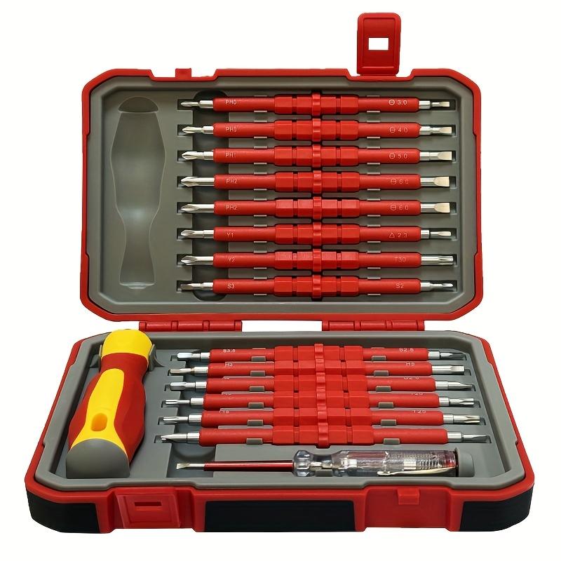 29-in-1 Precision Screwdriver Set with Ergonomic Non-Slip Handles, Magnetic Bits, and Sturdy Case - Ideal for Home Improvement and Daily Use