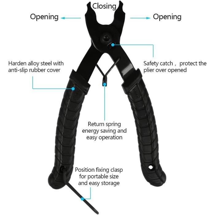 Outil de réparation de chaîne de vélo - Kit 9 en 1 - Pince coupe-chaîne - Diviseur de chaîne - Règle de mesure