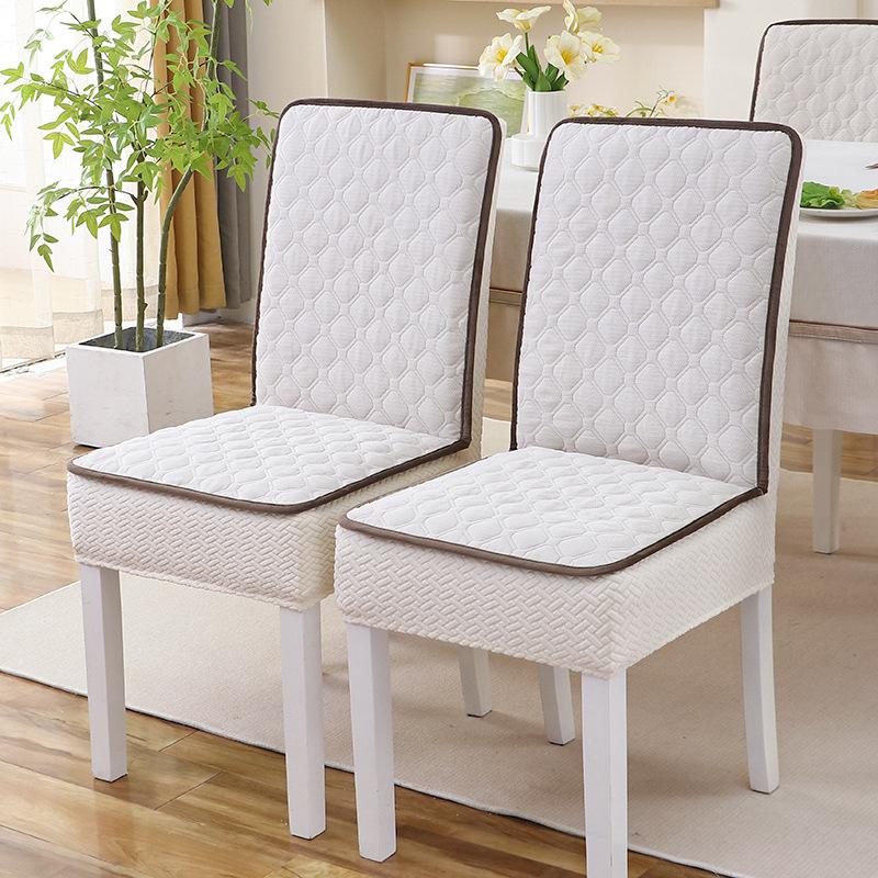 

Solid Color Chair Cover Thickened Dustproof Non-Slip Integrated Backrest Elastic Seat Cover Minimalist Home Odorless Chair Cover 1 piece