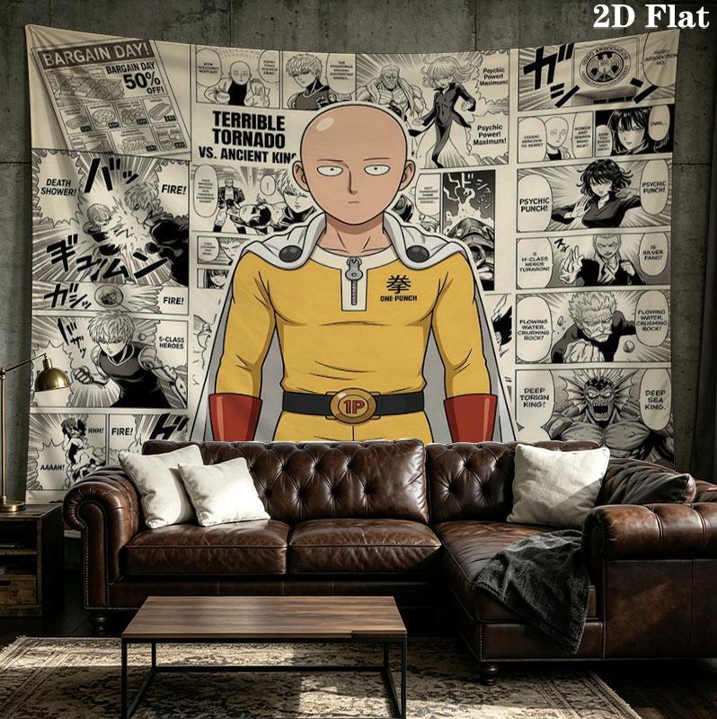 Onepunch Man Wandteppich Ästhetisches Wandbehang Gedruckter Stoffdecke Dekorative Wandteppiche Für Schlafzimmer Wohnzimmer Heimdekoration