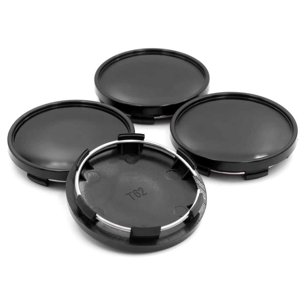 Set of 4 62mm and 58mm Wheel Center Caps, Black