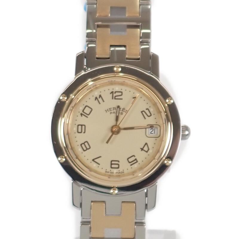 HERMES  CL4.220  Watches Stainless Steel/Gold Plated Women IvoryDial