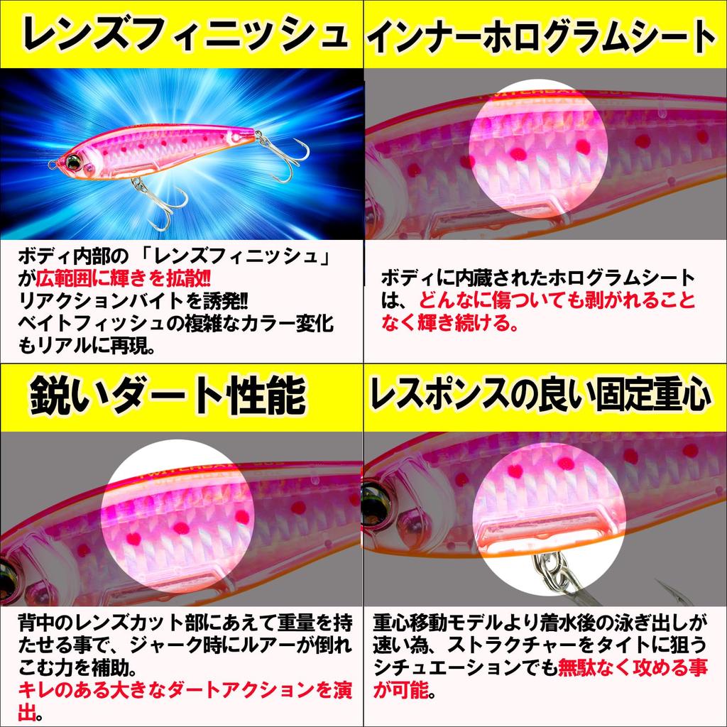 DUEL Fishing Twitch Sinking Sea Sea F1235-HRI Red-bellied Lure, L-Blue Bait, 110mm, [Fishing Tackle, Fishing, Bass]