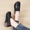 Retro Women Platform Shoes Leather Wedges Slip-on Loafers Anti-slip Walking Casual Footwear for Working Traveling