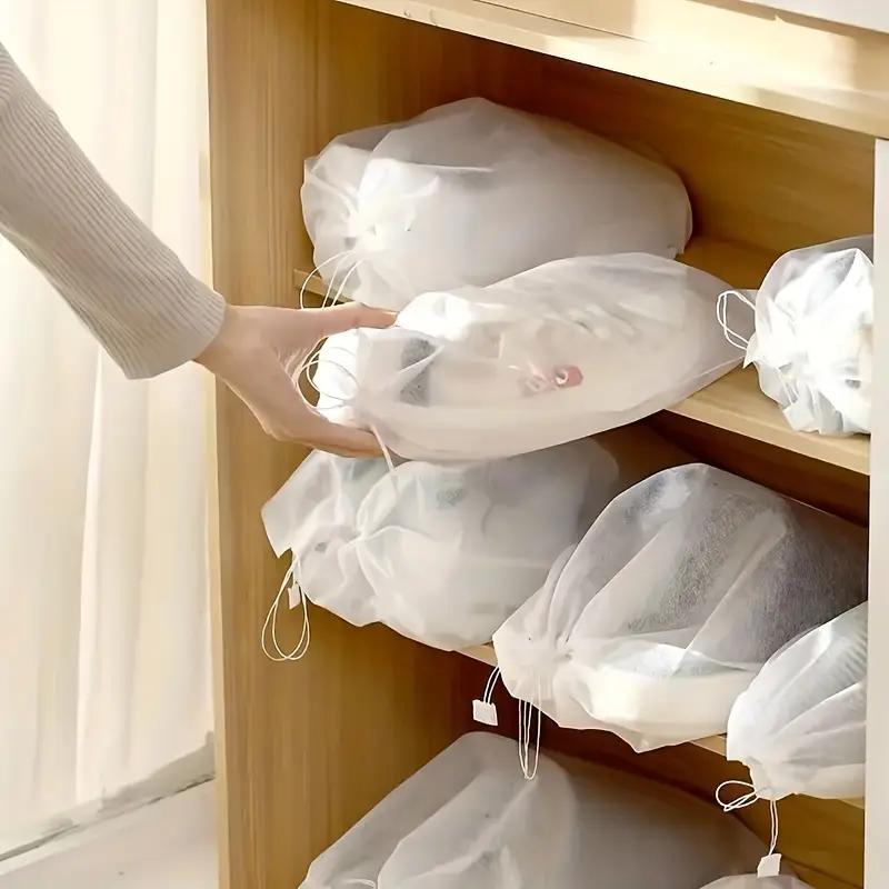 10pcs Shoes Storage Bag Closet Organizer Non Woven Travel Portable Dust Proof Pocket Clothing Classified Hanging Bags