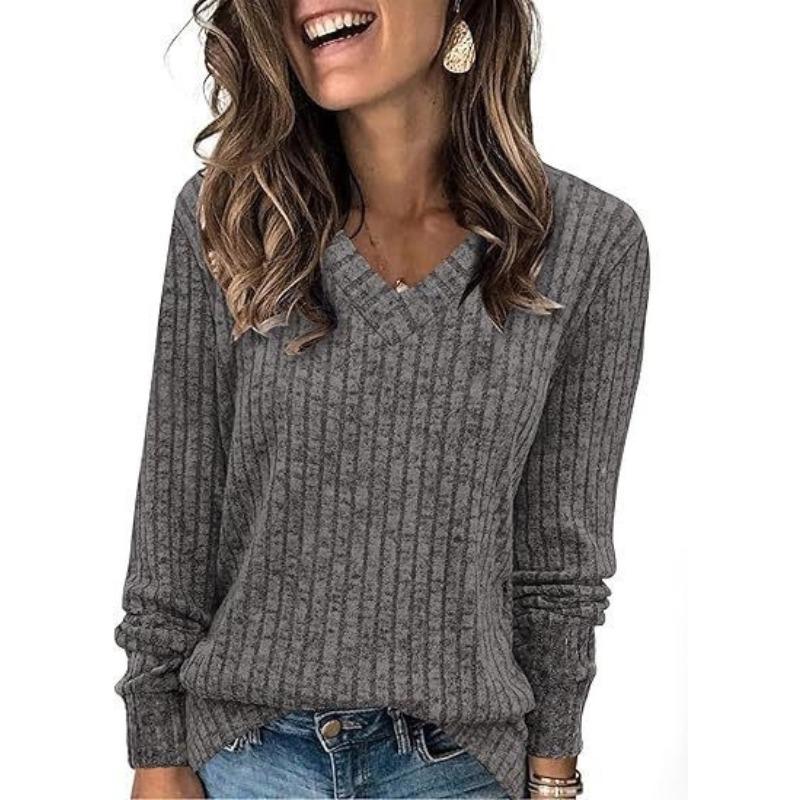 DICIFY Women's Fashion V-Neck Long Sleeve Autumn Winter Casual Blouses & Shirts