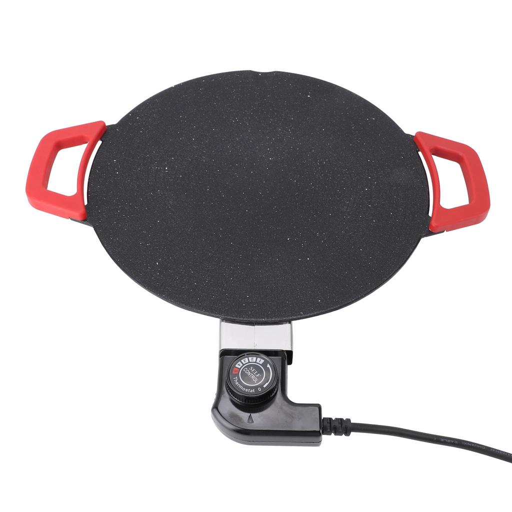 Elektrická grilovací pánev 30 cm Kulatá grilovací mřížka Konkávní design Nepřilnavý knoflík teploty