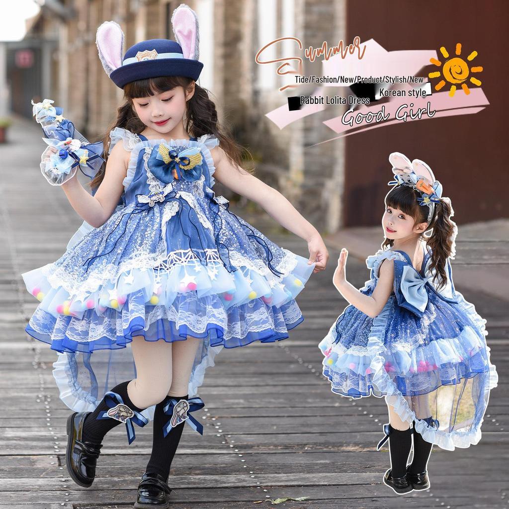 Girls' Lolita Princess Summer Dress - Zootopia Judy Birthday & Performance Gown