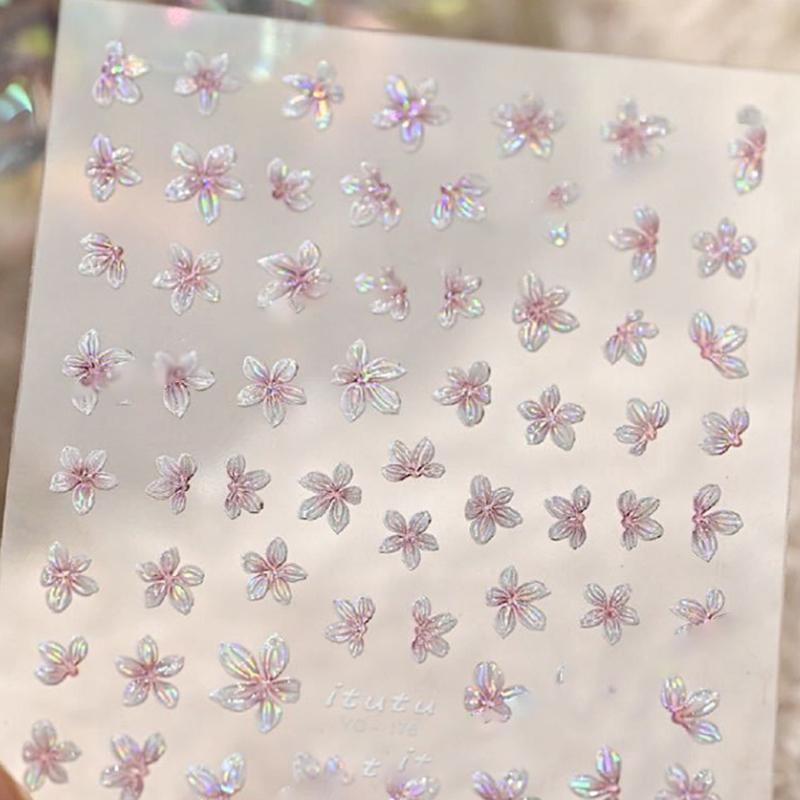 1Pcs Nail Sticker 5-Petal Flower Small Fresh Mini Small Flower Color Nail Decal Diy Nail Art Jewelry Manicure Tools