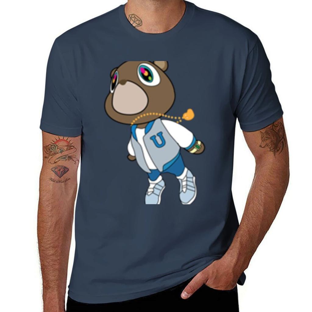 Kanye West Graduation Bear TShirt Fashion Print Casual Short Sleeve TShirt