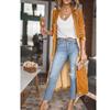 Fashion Loose Gold Velvet Stretch Mid Length Trench Coat