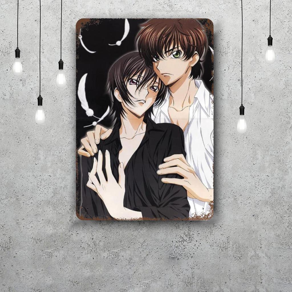 Code Geass Anime Vintage Metal Tin Signs Posters Decor Retro Metal Plaque Wall Art Decor for Garage Bar
