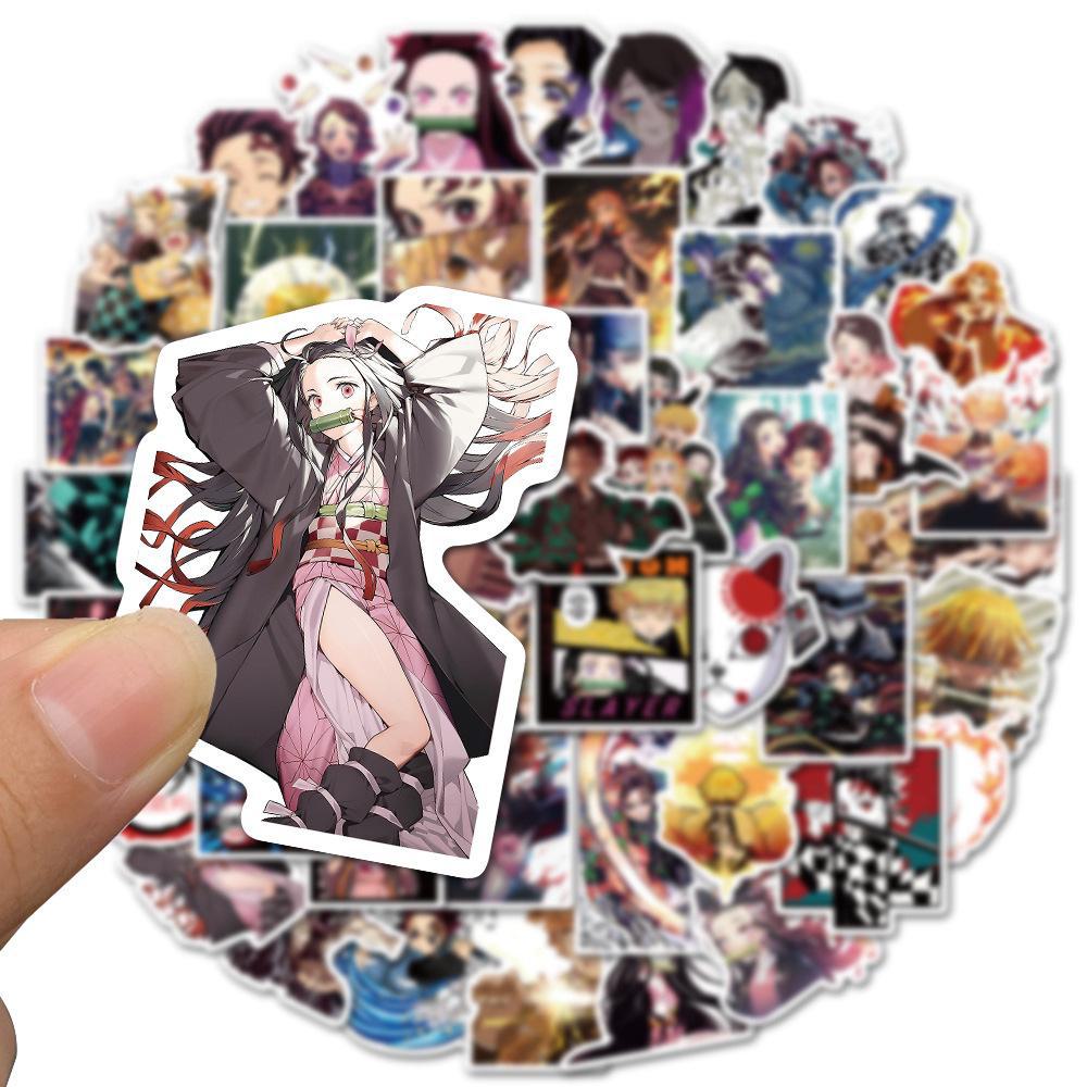 Sada 50 Demon Slayer: Kimetsu no Yaiba Mugen Ressha graffiti samolepky na kufr, skateboard, reproduktor - vodotěsné obtisky