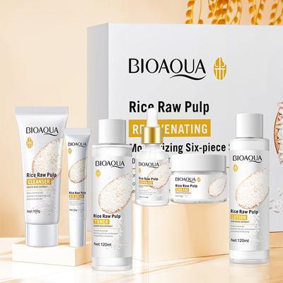 BIOAOUA Rice Puree Rejuvenating and Moisturizing Sechsteiliges Set feuchtigkeitsspendender Hautpflegeprodukte