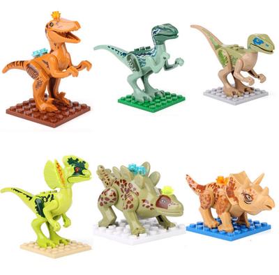 6 sztuk Kreskówkowy Raj Dinozaurów Klocki Budowlane Cegły Modele Figurka Zabawka