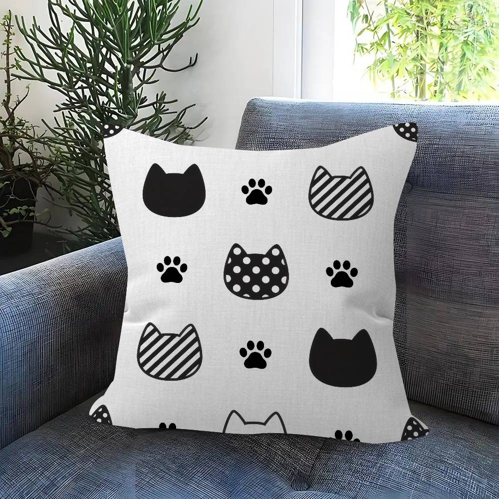 Fashion Black Cat Paw Cushion Cover Pillowcase Upholstery Sofa Throw Pillow Home Decor Pillowcas