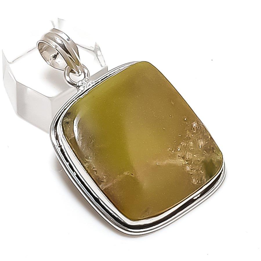 

Swiss Green Opal Gemstone Handmade 925 Sterling Silver Pendant 1.85 B7Y79