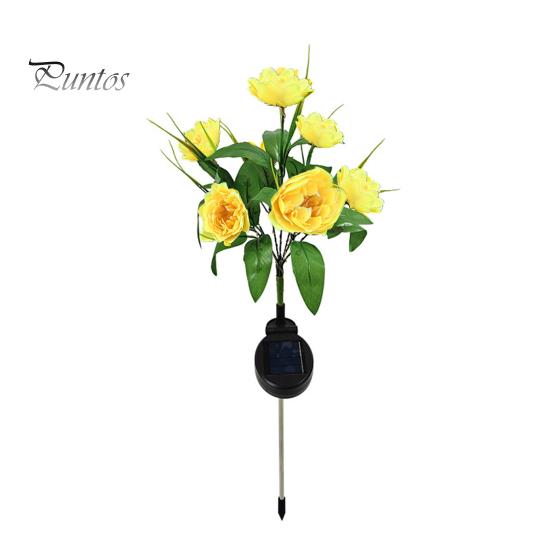 

Солнечный садовый светильник светодиодный цветочный светильник солнечное свечение автоматическая зарядка IP65 водонепроницаемый романтический фонарь в виде лотоса и пиона жёлтый