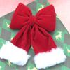 (1 Piece/bag) 15cm Christmas Plush Ribbon Bow Christmas Tree Decoration Clothing Tie Hair Accessories Pendant DIY