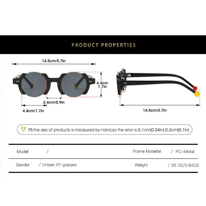 Popular Fashion Round Sunglasses Women For Men Punk Retro Rivet Sun Glasses Luxury Brand Designer Gradient Cute Shades Uv400