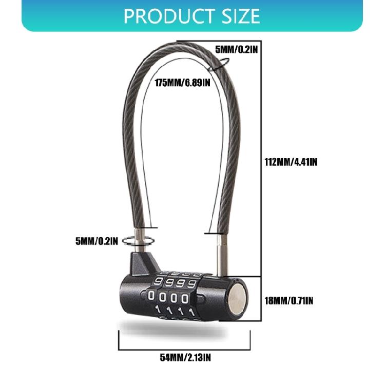 Multipurpose Flexible Cable Combination Lock for Security in Home Travel and Business Applications