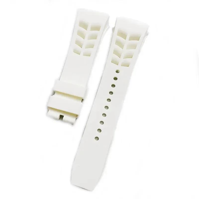 Soft rubber strap For Richard Mille RM53/055/011/050 men's waterproof and sweat proof silicone bracelet 25mm Watch accessories