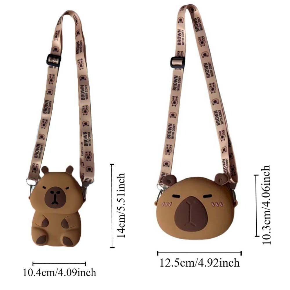Zero Wallet Capybara Shoulder Bag Silica Gel Kawaii Animal Purse Capybara Crossboday Bag  Gifts