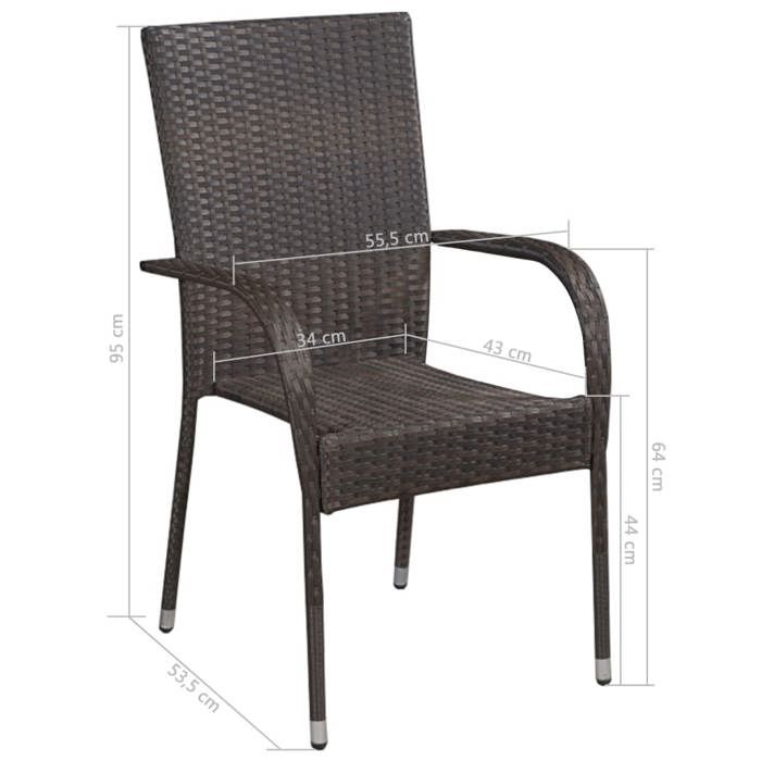 VidaXL Ensemble de Salle à Manger de Jardin 9 pcs Mobilier à Dîner de Terrasse Table et Chaises de Repas de Patio Extérieur 3072504