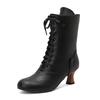 Fashion 2026 New Lace Up Ladies High Heel Shoes Strange Steampunk Boot Victorian Ankle Boots Women Pointed Toe Thick Soled Short Boots