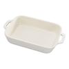 Rectangular 20 X 16 Ceramic Gratin Quiche Heat Oven and Microwave Japanese Vintage Color Dish Dish, Ivory, Cm, Dish, Dish, Resistant, Safe.