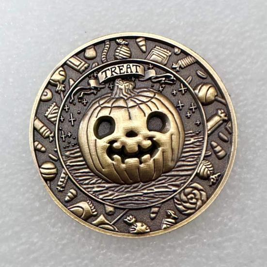 Halloween Coin Festive Trick-or-Treat Coins with Pumpkins Artistic Handmade Commemorative Coins Decision Maker Yes/No Coins