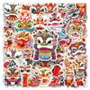 Lion Dance Journal Stickers: 50 Chinese Style Cartoon Animal Stickers for Kids, Waterproof Decorations for Phones and Computers.